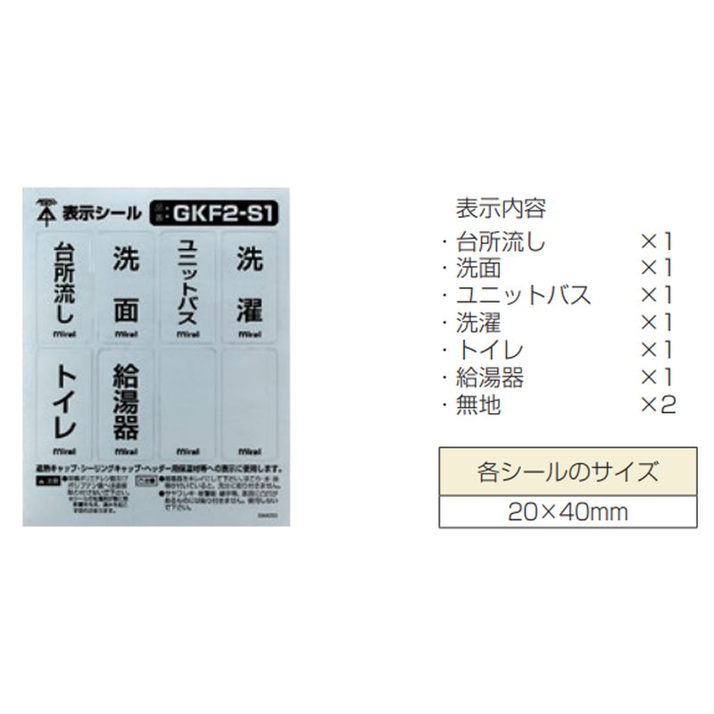 GKF2-S1 表示シール(S1)