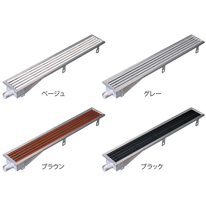 SEDP-E 排水ユニット 樹脂製スリットよこ引き 端部排水 ステンレス製トラフ (グレー)
