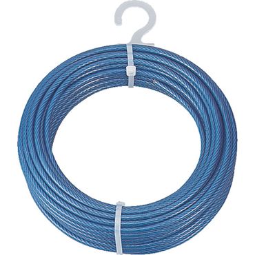 トラスコ CWP2S10 メッキ付ワイヤーロープ PVC被覆タイプ Φ2(3)mmX10m