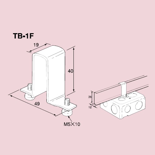 TB-1F ボックス支持金具 電気亜鉛めっき処理
