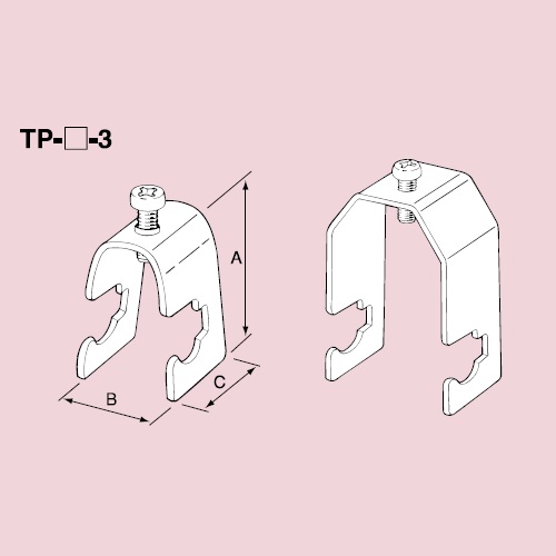 TP-□-3 電線管支持金具 電気亜鉛めっき仕上げ
