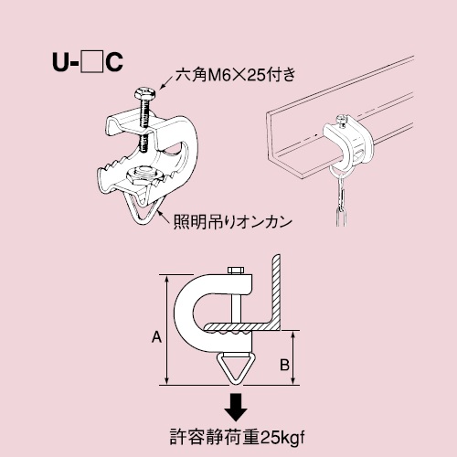 U-□C 吊ボルト支持･Uラック