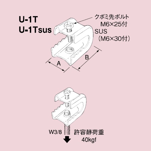 U-1T ねじ穴付Uラック(U-1T)