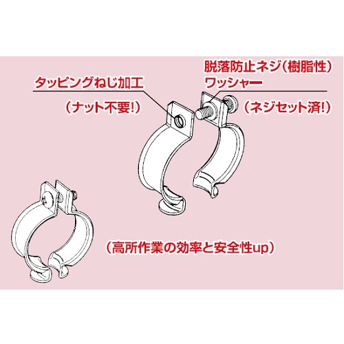 UC-□ 管支持クリップ 電気亜鉛めっき仕上げ