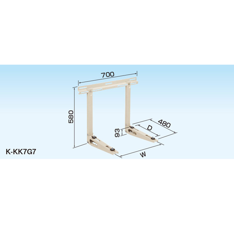 オーケー器材 K-KK7G7 RAキーパー 壁面置台(コンクリート壁･2×4住宅用)