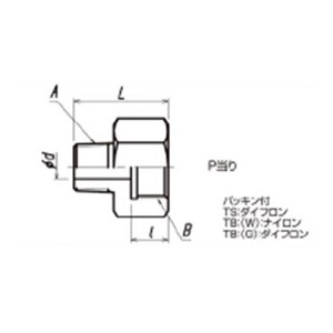 ヤマト産業 TS106 オスXメス継手 SUS製 R3/8xW22-14(左)(P)