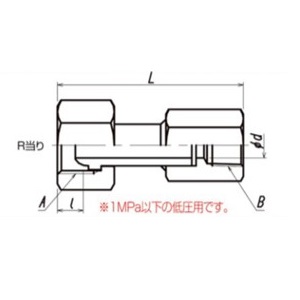 ヤマト産業 TS141 メスXメス(袋ナットタイプ) SUS製 M16x1.5(左)xRc1/4