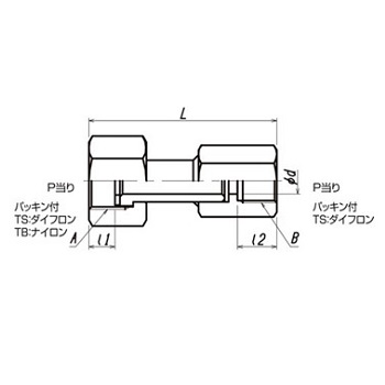 ヤマト産業 TS161 メスXメス(袋ナットタイプ) SUS製 W22-14(右)(P)xG3/8