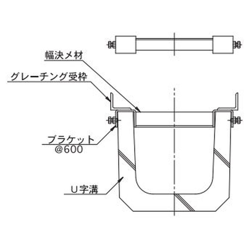 福西鋳物 SSY-BU U字溝用受枠ブラケット スチール製(1m)