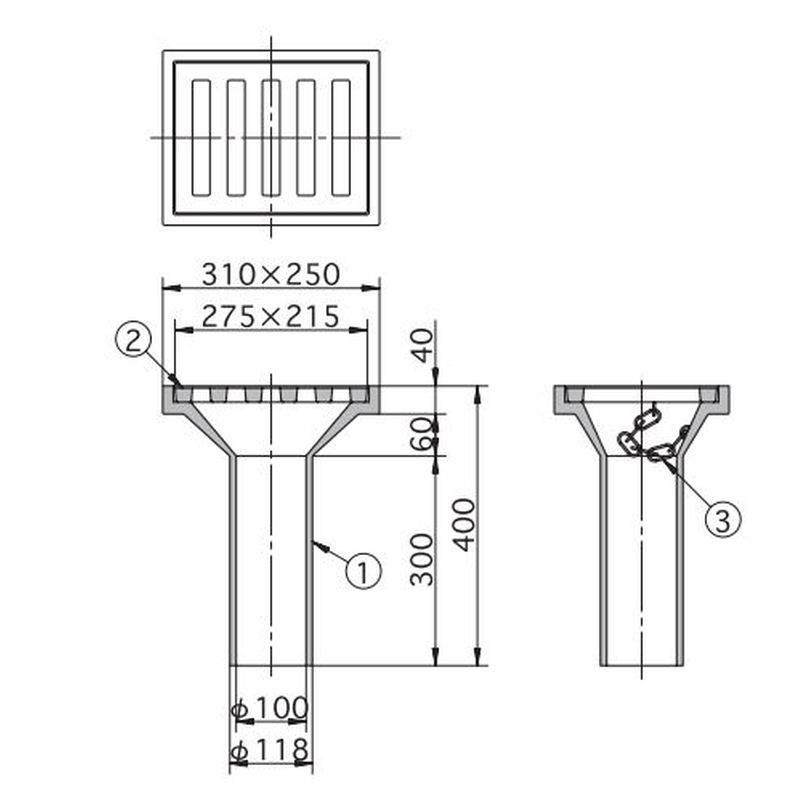 福西鋳物 SF-DJ-5a 橋梁用排水桝
