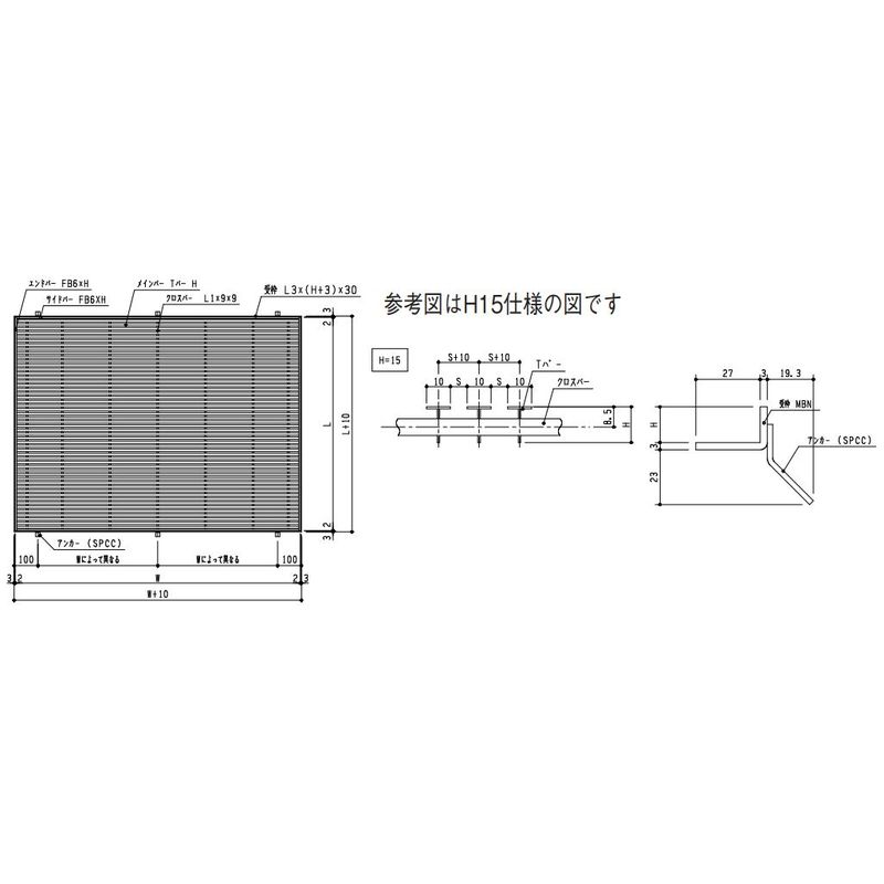 伊藤鉄工 SPM96-15-7 ステンレス玄関マット 10mmTバータイプ スキマS=7