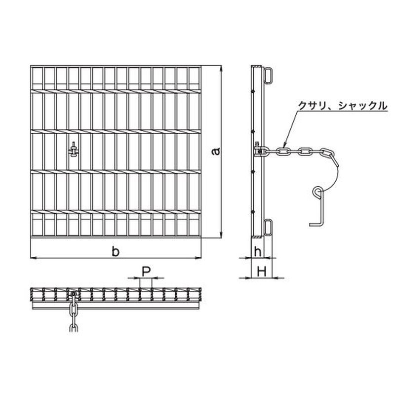 伊藤鉄工 AGCD50-2 鋼製グレーチング CD桝縁塊用 T2
