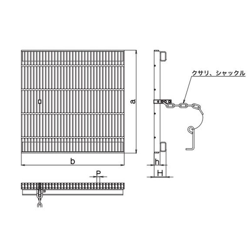 伊藤鉄工 AGCDC60-14 CD桝縁塊用 細目グレーチング T14/T6