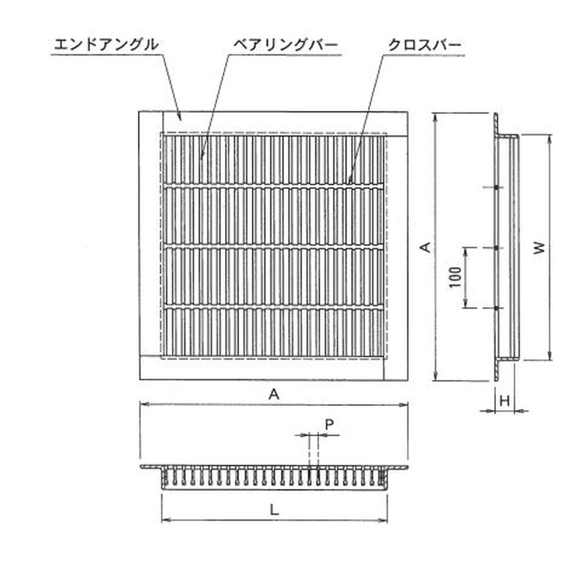 伊藤鉄工 AGBTCN30-25 鋼製グレーチング 溜桝用 四面ツバ 細目 ノンスリップ T2