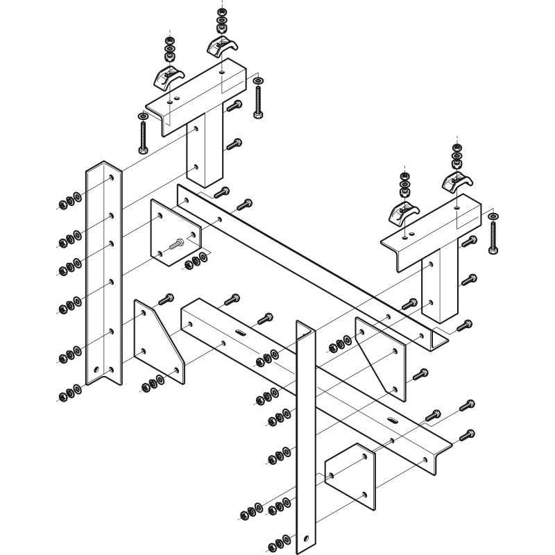 75AG0809H□ 組立アングル架台 H形鋼用