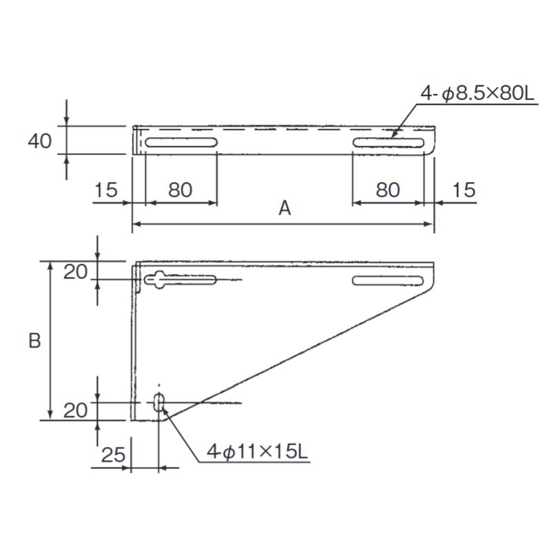 SBR-□ ブラケットR型（SBR-□ R型支架）