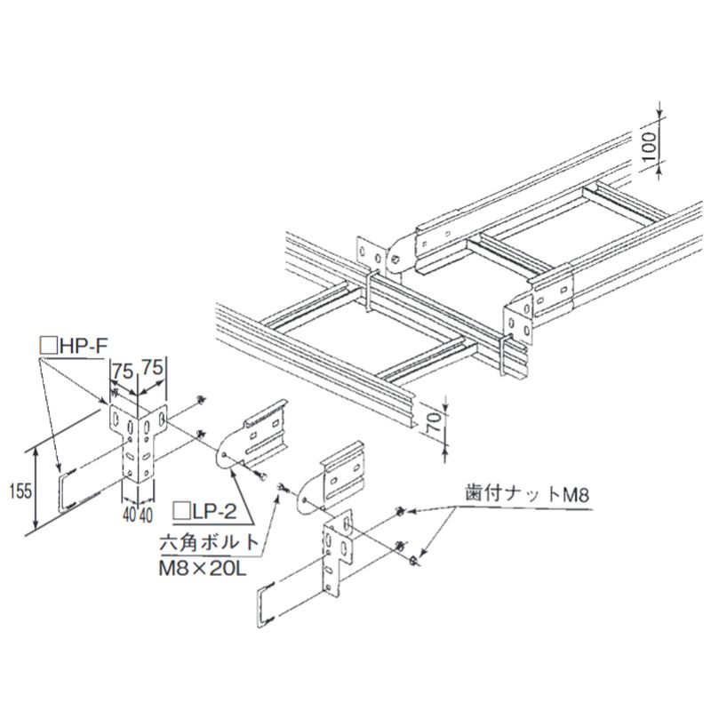 □LH-F 桁違いフィッチング接続金具