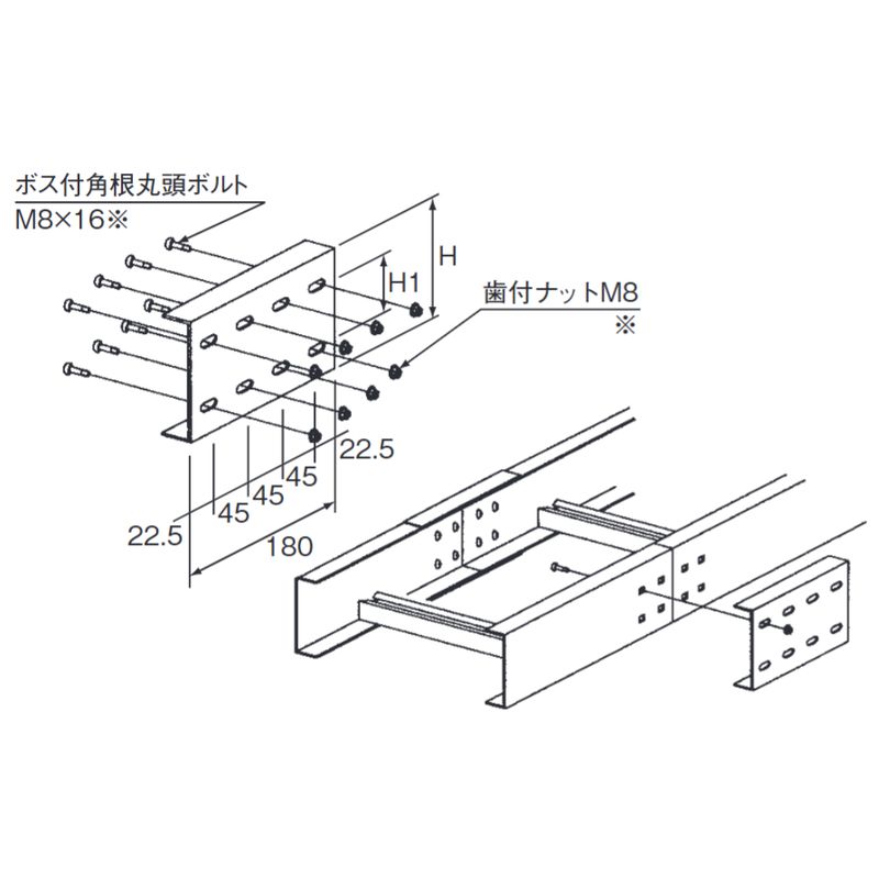 □□P-1 直線接続金具 中重量タイプ
