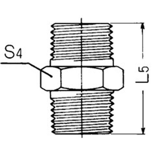 SUS304-6N 六角ニップル ステンレス鋼製ねじ込み継手(SUS304) - 画像2