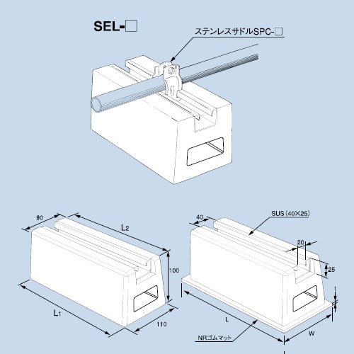 南電機 SEL-900 サスベース ステンレスハンガーレールタイプ H-100
