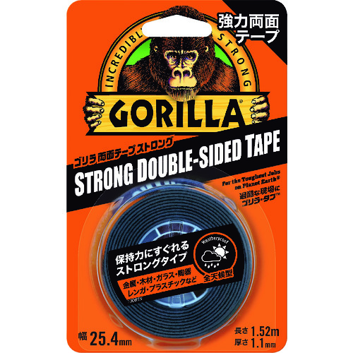 強力両面テープ ゴリラ両面テープ ストロング 25.4mm×1.52m×厚さ1.1mm