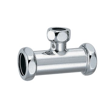 カクダイ 4697 大小便器洗浄管･継手 異径さしこみ チーズ 袋ナット付