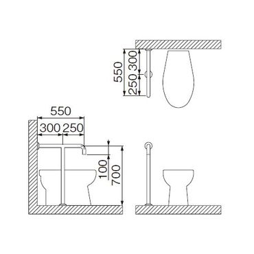 ミヤコ MB111S-1 洋風トイレ手摺