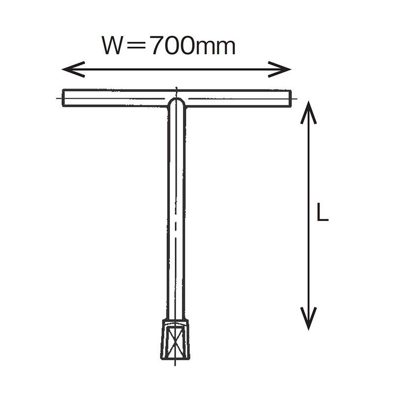清水工業 SHTHSGP Ｔハンドル SGP製（軸φ34/W=700mm）