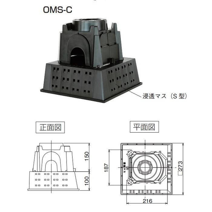OMS-C 排水セット 浸透マスカバーセット(パイプガイド付)(S型)