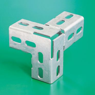 Z-LAJ4 SC接続金具 #4 三方通しコーナー ドブメッキ