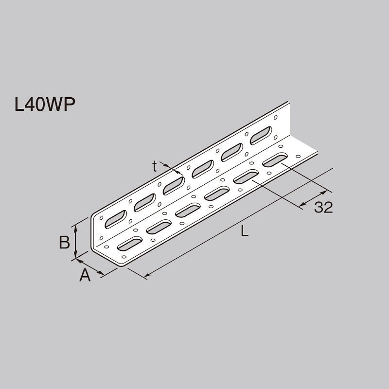 L40WP SCアングル ユニクロ 両穴 クギ穴付