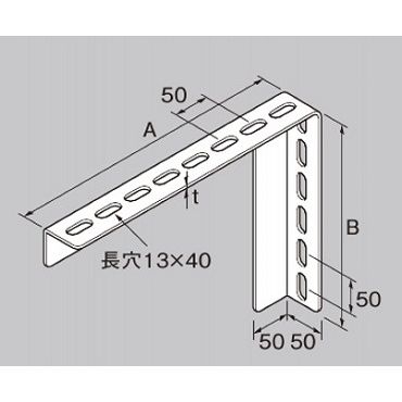 BUL L型ブラケット L-50Sタイプ(片面長穴)ユニクロ