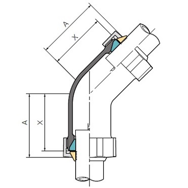 SLHPL45 ハイパワーロック 45°エルボ めっき品 - 画像2