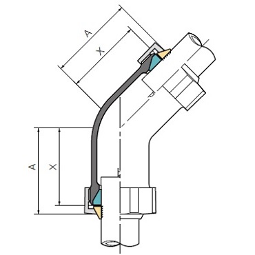 SLHPL45 ハイパワーロック 45°エルボ エポキシ樹脂コーティング品