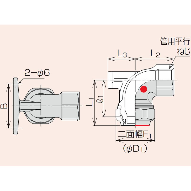 Zlok 座付水栓エルボ 横取付型 ZLDRLSR ステンレス配管用メカニカル継手 (蒸気還管､高温水用) - 画像2