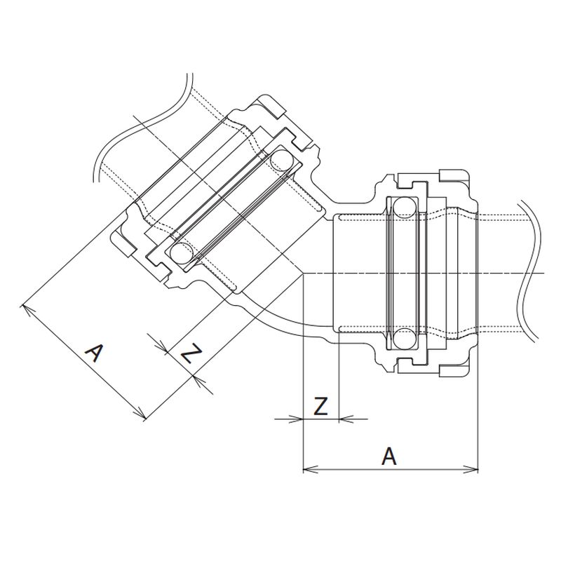 KKベスト45L 45°エルボ(本体のみ) KKベスト - 画像2