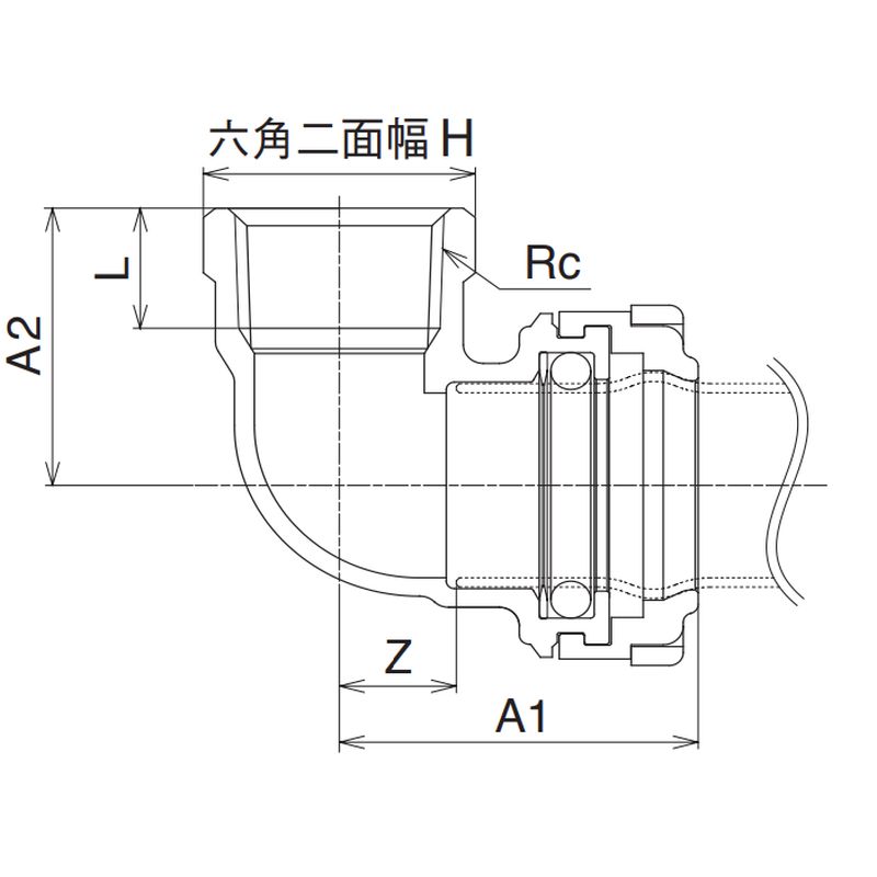 KKベストMAL メスアダプターエルボ(本体のみ) KKベスト - 画像2
