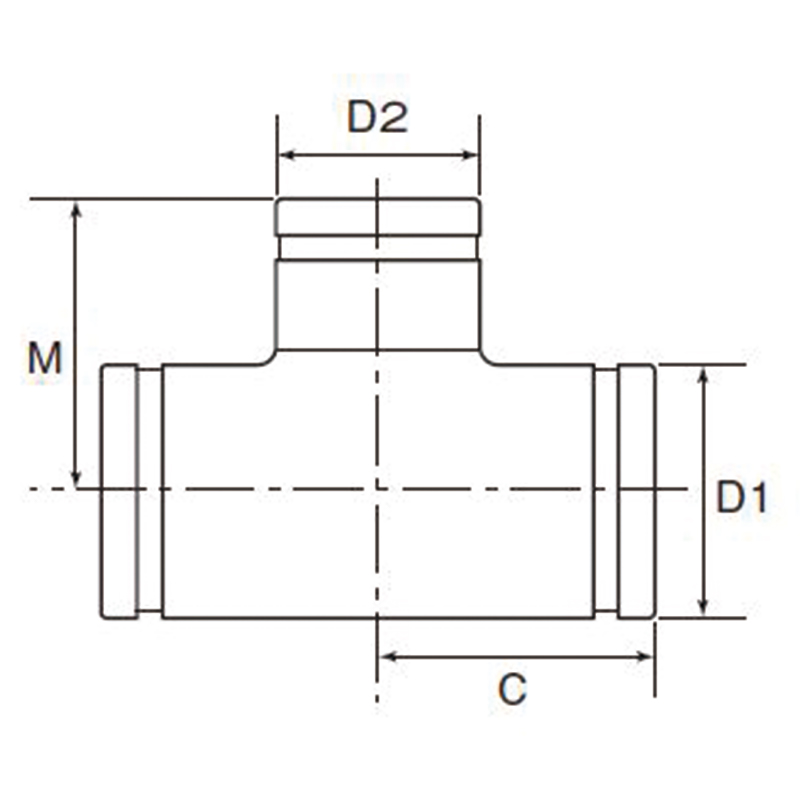 SUS304 ハウジング用異径チーズ（HA-TR）