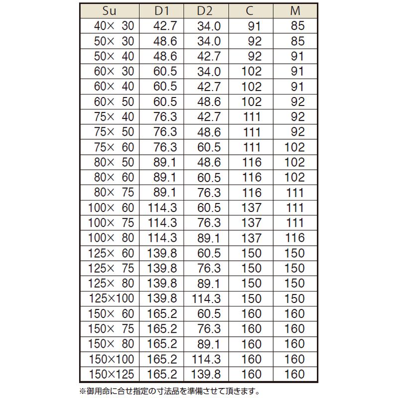 SUS304 ハウジング用異径チーズ（HA-TR） - 画像2