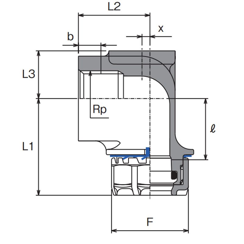 TLジョイント UWTL 上取型給水栓用座付エルボ 標準品 - 画像4