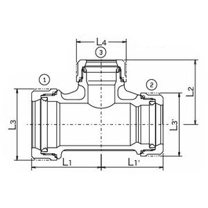 NJX3RT 三方径違いチー ナイスジョイントX(SUS304) - 画像2