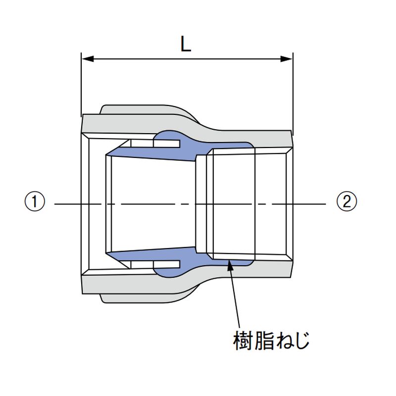 PQWK-ARS 径違いソケット マレブル製(奥樹脂ネジ付･A形) - 画像2