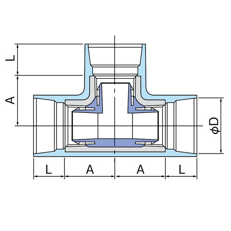 PCPQK-T/BT 埋設配管用チーズ - 画像2