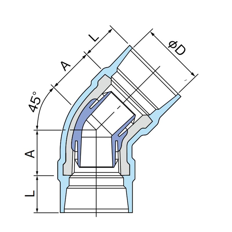 PCPQK-45°L 埋設配管用 エルボ - 画像2