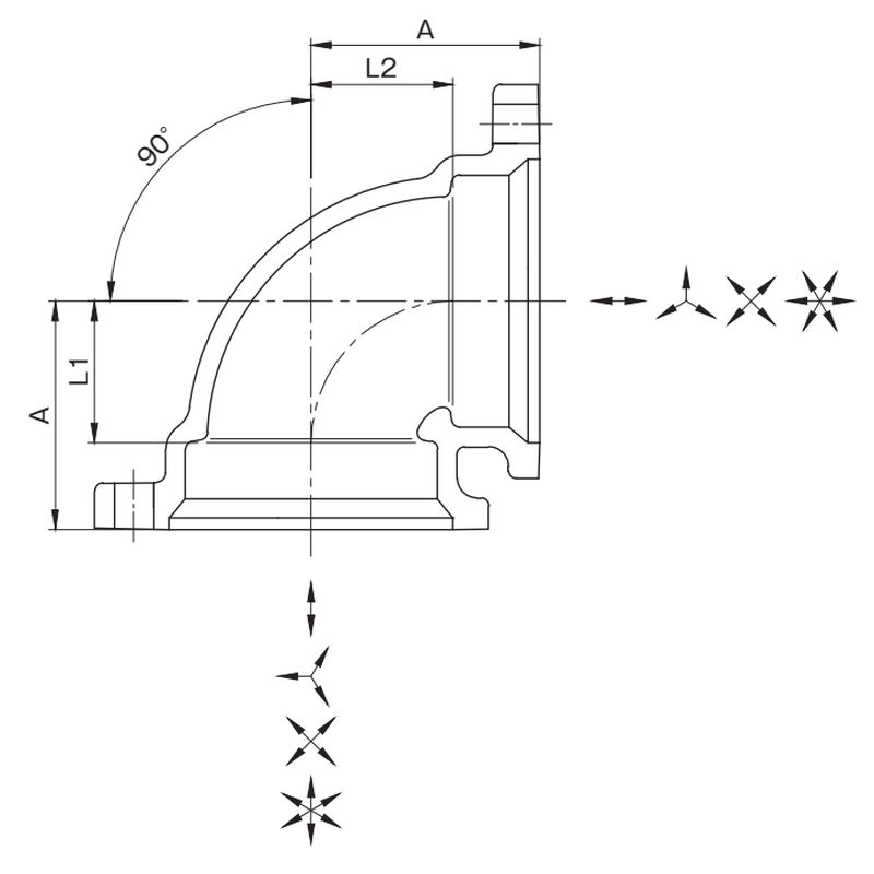 KD? L 90°エルボ(フランジセット) - 画像2