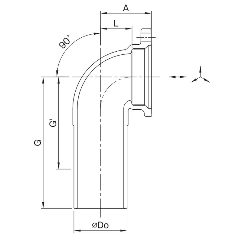 KD? 90L-B 90°差込形エルボ(フランジセット) - 画像2