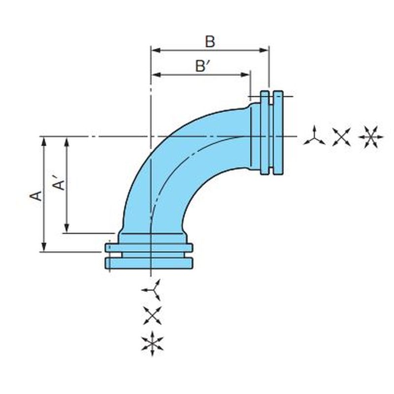 90°LLS 汚水用90°エルボ 可とう継手 - 画像2