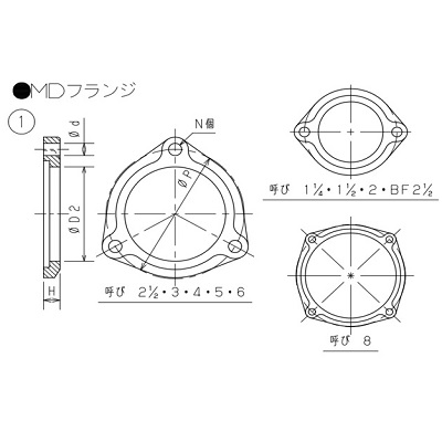 フランジセットSUSボルト MDジョイント