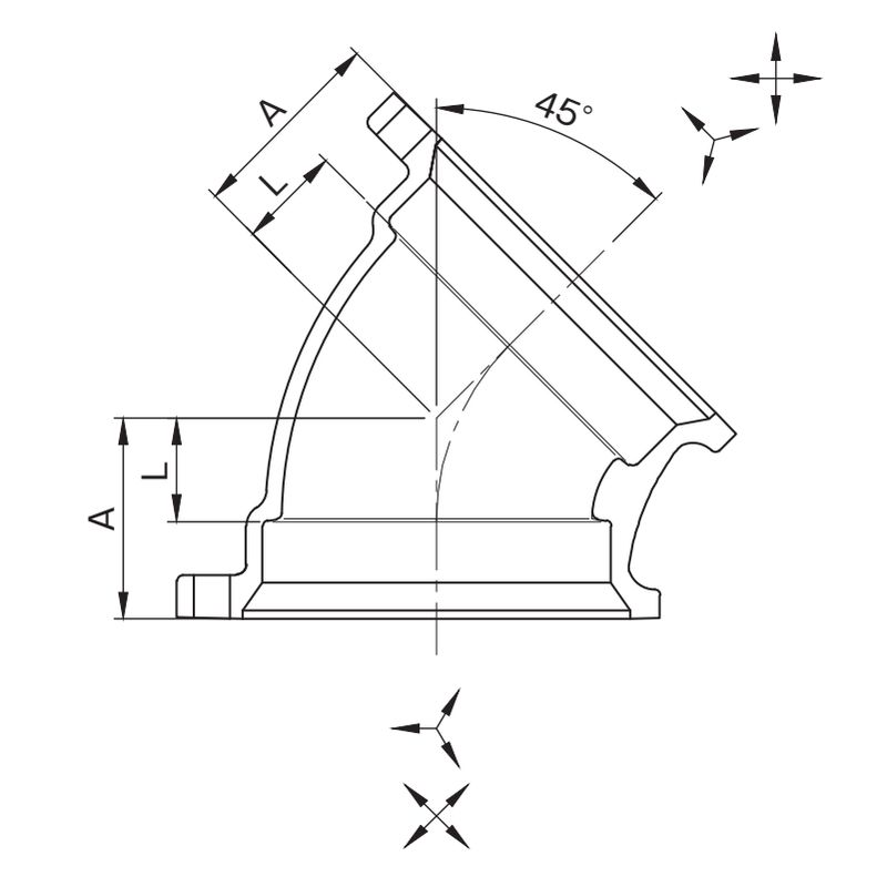 HTC-45L-H 45°エルボ HT-Cジョイント (本体のみ) - 画像2