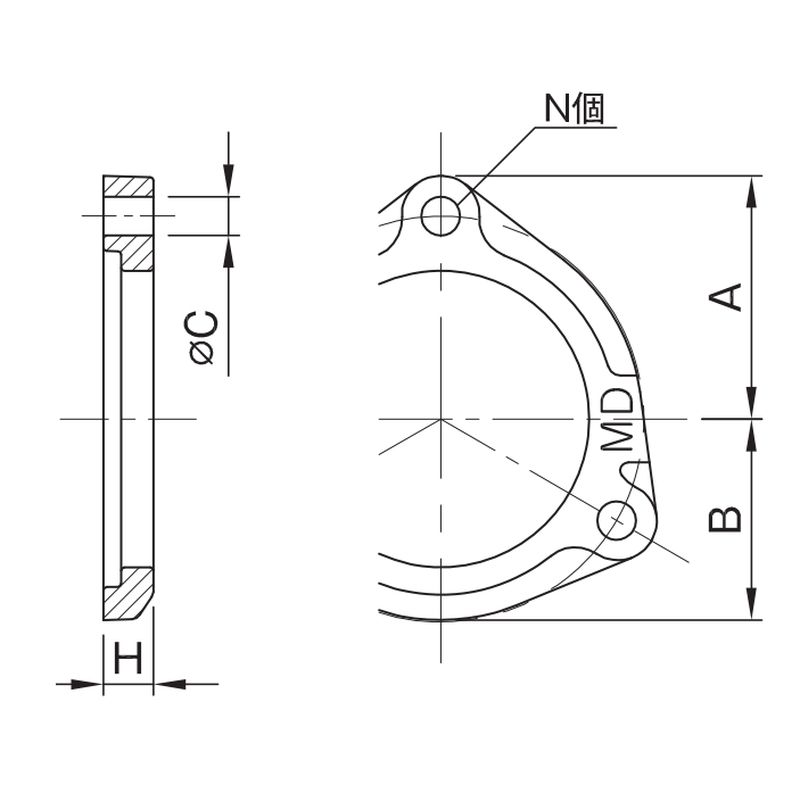 MD F フランジセット(SUSボルト付) - 画像2